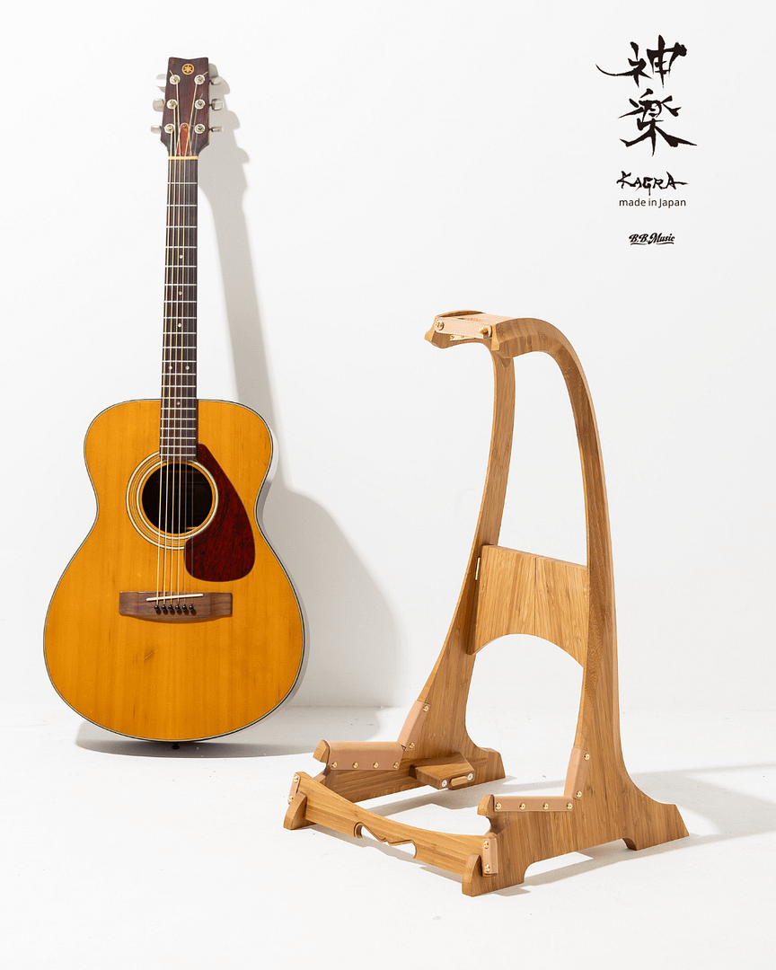 B.B. Music 株式会社 | 特別なギターに特別な場所。職人技で仕上げた至高の木製ギタースタンド「KAGRA STAND」登場